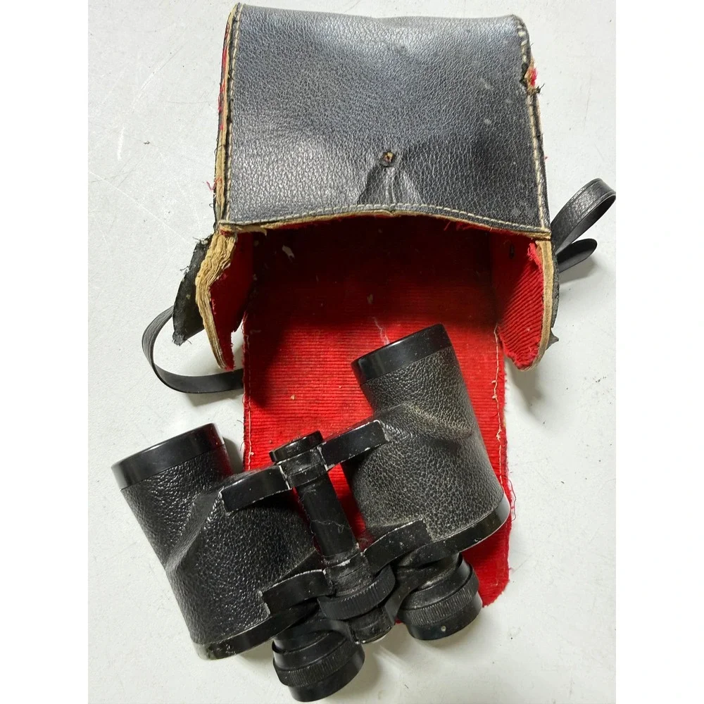 Vintage Optex 7x35 SPI Special Wide Angle Binoculars Japan with Leather Case